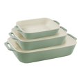 thumbnail image 1 of STAUB Ceramique Rectangular Baking Dish Set Eucalyptus 3 Piece, 1 of 5