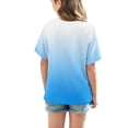 thumbnail image 4 of DecSea Girls Short Sleeve T shirt Kids Summer Oversized Gradient Crew Neck Tops Casual Basic Tee 5-14Years, 4 of 8