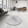 thumbnail image 4 of Ahgly Company Tapis d'Intérieur Ronds Transitionnels Gris Foncé Lavables à la Machine, 3 Pieds Rond, 4 of 7