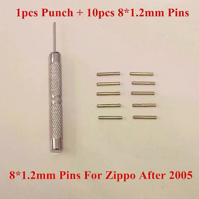 Goupilles de Charnière en Cuivre et Perforatrice en Métal à Démonter, Outil Bricolage Accessoire de Réparation pour Étui d'Allumeur Zippo, Goupille de Liaison, Dissolvant, Remplacer