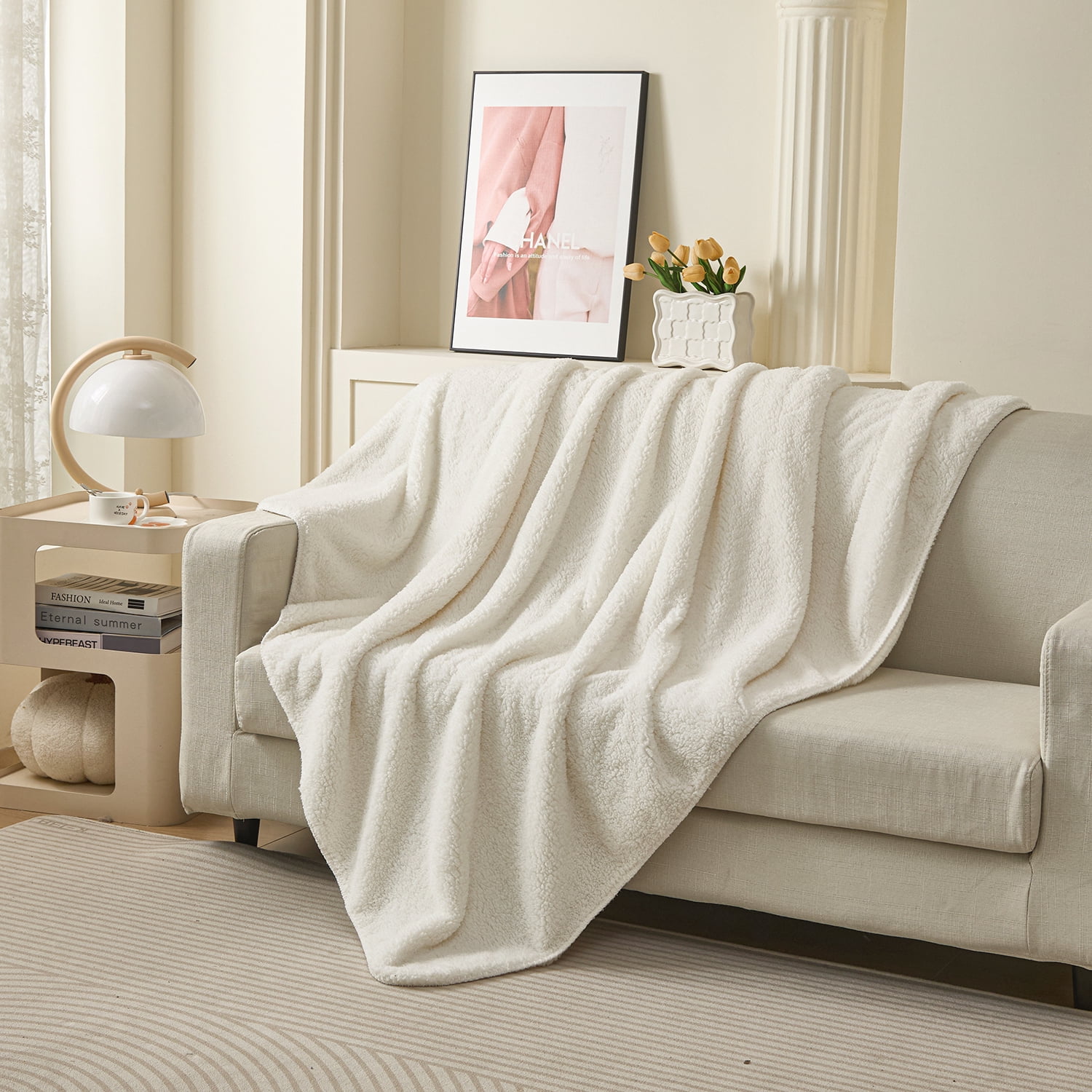 Hometrends Sherpa Blanket Cloud Twin,66 x 90"