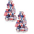 thumbnail image 1 of Oleegame 2PC Picnic Trays For Food Retro Independence Day Layered Tray Decoration Atmosphere Layout Desktop Decoration Red, 1 of 6
