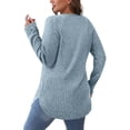 thumbnail image 4 of BLVB Chemises à Manches Longues Col en V pour Femmes Couleur Unie Décontractée Chandail Tunique Côtelé Léger, 4 of 7