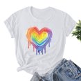 thumbnail image 2 of RKSTN Chemise de Fierté pour Femmes LGBT Coupe Ample Décontractée Tops Égalité Inspirante Été Mignon Cœur Imprimé Manches Courtes Col Rond Chemise de Fierté, 2 of 3