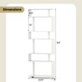 thumbnail image 3 of Costway 2 PCS Bookcase 6-Tier Bookshelf with Anti-Tipping Kit Freestanding Display Shelf White, 3 of 9