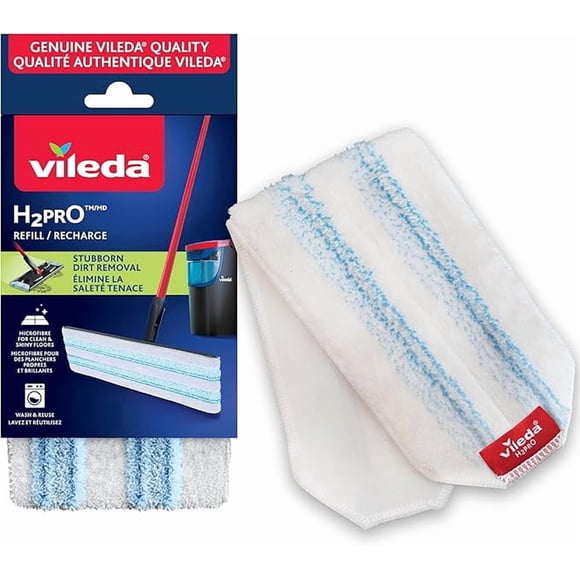 Vileda Tête de Vadrouille en Microfibre H2prO Authentique de Rechange Recharge / Lavable et Réutilisable