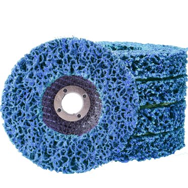5 Paquets de Disques de Bande 4 Pouces x 5/8 Pouces, Disque de Bande pour Meuleuses d'Angle, Enlève la Rouille de Peinture, Nettoie et Enlève la Rouille et l'Oxydation du Revêtement de Peinture pour Bois Métal Fibre de Verre (Bleu)