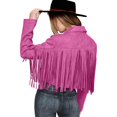 thumbnail image 4 of 2025 Veste Décontractée à Franges pour Femmes Vestes pour Femmes Chandail à Capuchon pour Femmes à Franges Moto Court, 4 of 9