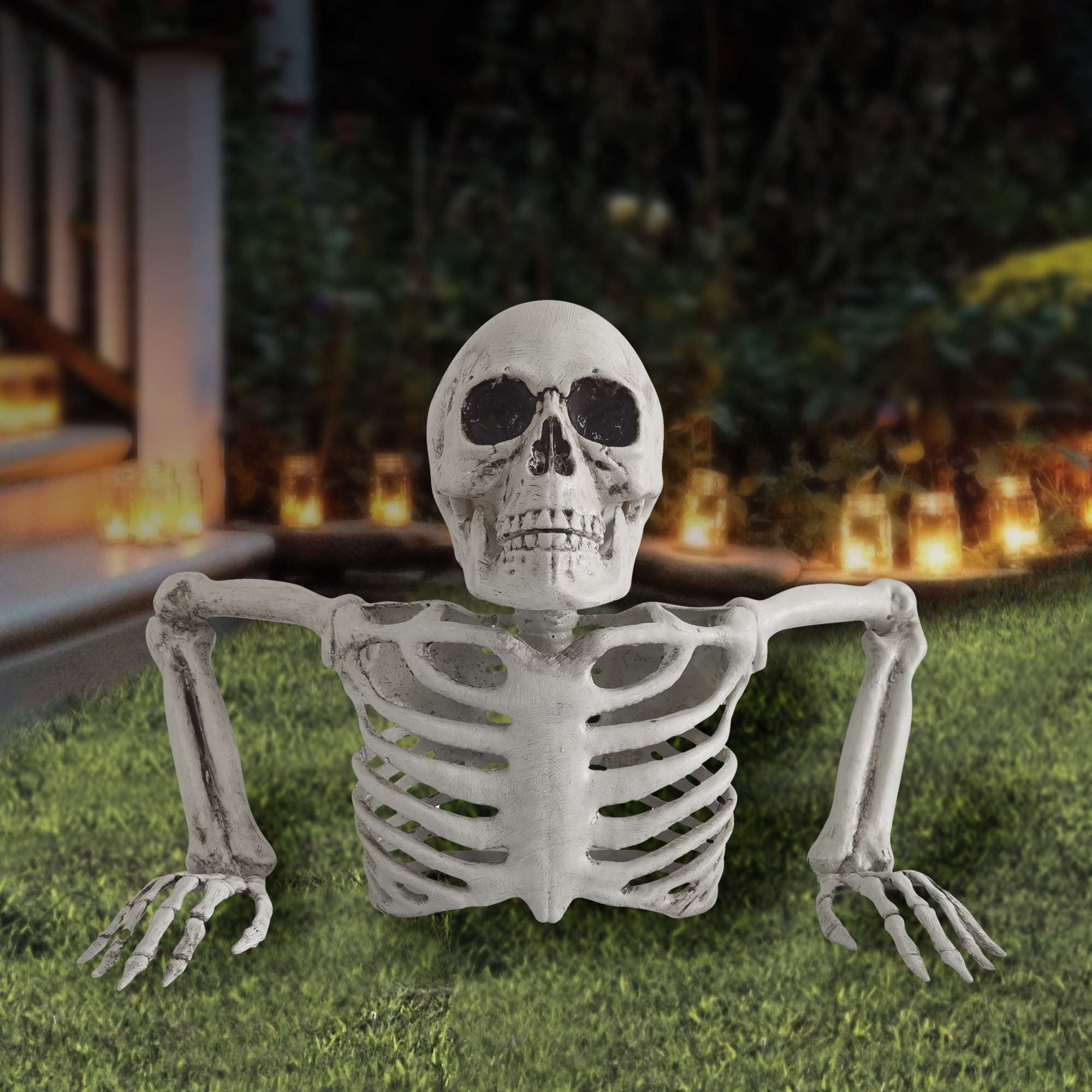 Squelette de Tombe en Plastique Couleur Os de 28 cm Way to Celebrate! Pour Décoration d'Extérieur d'Halloween ou d'Intérieur. Un Accessoire Effrayant pour Votre Cour ou Votre Maison.