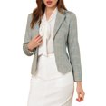 thumbnail image 1 of Unique Bargains Juniors Blazer Ouvert à Manches Longues avec Revers Cranté, 1 of 6