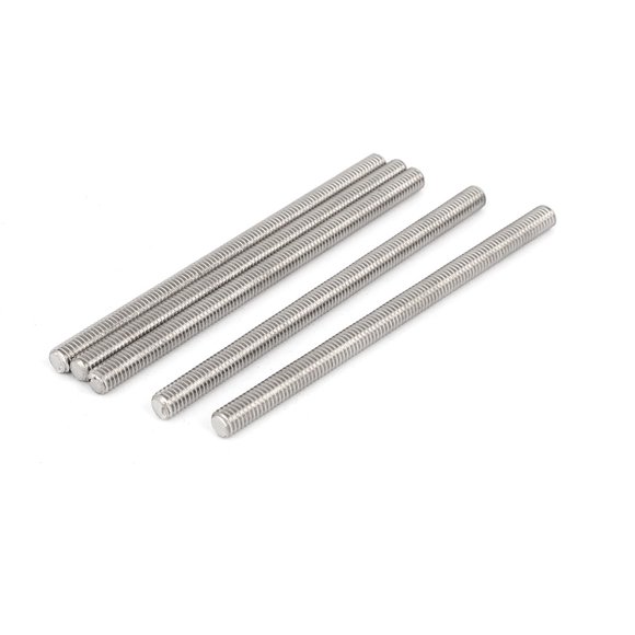 Unique Bargains M6 x 100mm 304 Stainless Steel Fully Threaded Rod Bar Studs Fastener 5 Pcs