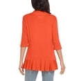 thumbnail image 3 of Jovati Cardigan Décontracté pour Femmes, Haut en Tricot Léger Uni à Manches 3/4 avec Mélange de Polyester Extensible, Coupe Décontractée, Incontournable de la Garde-Robe pour le Printemps et l'Automne, 3 of 7