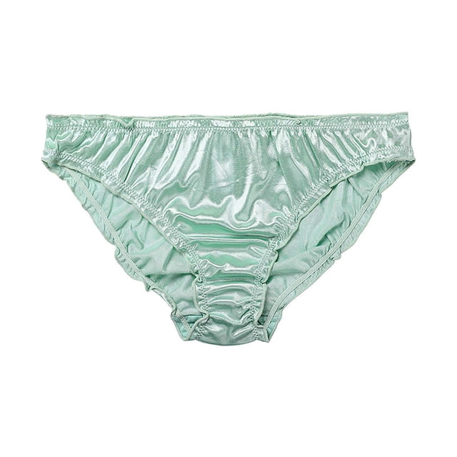 Culottes Satinées pour Femmes Taille Mi-Haute Entrejambe Ondulé en Coton