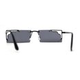 thumbnail image 2 of Retro Metal Geometric Deco Tip Rimless Sunglasses All Black, 2 of 4