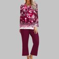 thumbnail image 2 of Pisexur Pyjama de Noël pour Femmes Ensemble Deux Pièces Tendance des Fêtes Imprimé Flocon de Neige Pyjamas de Noël Décontractés Manches Longues Col Rond Hauts Pantalons de Pyjama Tenue de Nuit, 2 of 5
