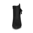 thumbnail image 2 of Unique Bargains Women's Flower Point Toe Size Zipper Stiletto Heel Ankle Boots, 2 of 8