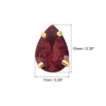 thumbnail image 2 of Unique Bargains 20Pack Teardrop Sew on Rhinestone - 10x7mm Glass Teardrop Crystal Rhinestones in Gold Prong Setting (Brown Purple), 2 of 7