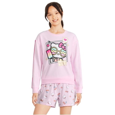 Coton ouaté à encolure ras du cou Hello Kitty pour filles