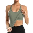 thumbnail image 3 of Charmo Women's Ribbed Camisole Workout Tank Tops with Built in Bra Basic Undershirt, 3 of 8