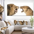 thumbnail image 1 of Lion and Lioness Roaring - Abstract Canvas Art Print, 1 of 3