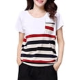 thumbnail image 1 of Ketyyh-chn99 Chandail à Col Rond pour Femme Gilet pour Femme Été Manches Courtes Tunique Décontractée Hauts Confortables Amples Col Rond Hauts Vin,TG, 1 of 5