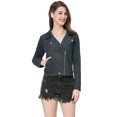 thumbnail image 3 of INSPIRE CHIC Veste de Moto Biker Zippée à Manches Longues en Faux Suède pour Juniors, 3 of 6