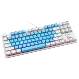 Biojee Filaire 87-Key Clavier mécanique de jeu Rainbow rétroéclairé pour Windows PC Ordinateur portable pour le jeu