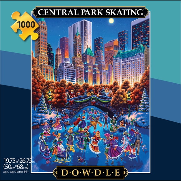 Buffalo Games Dowdle Central Park Skating Puzzle imbriqué de 1000 pièces pour adultes de 14 à 99 ans