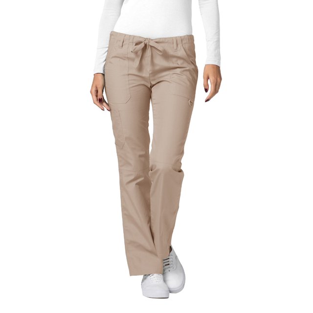 Adar Pantalon d'Uniforme Droit pour Femmes Universal, à Cordon, Popeline Durable, Noir