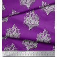 thumbnail image 2 of Soimoi Velvet Fabric Leaves,Floral & Paisley Block Print Fabric by Yard 58 Inch Wide, 2 of 3