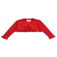 thumbnail image 1 of Little Girls Knitted Cardigan Solid Color Lace Long Sleeve Single Button Casual Tops, 1 of 6