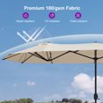 thumbnail image 4 of PURPLE LEAF 15ft Patio Market Umbrella with Base Double-Sided Pool Umbrellas for Pool Beach Deck Backyard Beige, 4 of 8