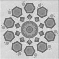 thumbnail image 1 of Ahgly Company Tapis d'Intérieur Lavable à la Machine, Carré, Transitionnel, Gris, Tapis de Zone, 4 Pieds Carré, 1 of 7