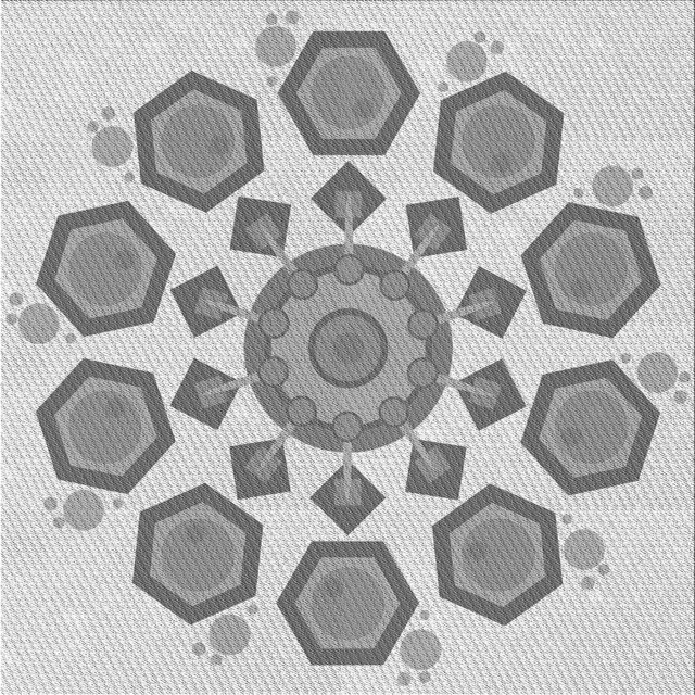 Ahgly Company Tapis d'Intérieur Lavable à la Machine, Carré, Transitionnel, Gris, Tapis de Zone, 4 Pieds Carré