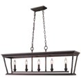 thumbnail image 1 of Beaumont Lane 5 Light Steel Island Pendant in Etruscan Bronze, 1 of 4