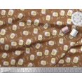 thumbnail image 3 of Soimoi Brown Velvet Fabric Swirl & Fruit Jar Kitchen Printed Fabric 1 Yard 58 Inch Wide, 3 of 3