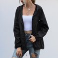 thumbnail image 2 of Manteau Imperméable à Capuche pour Femme, Mode Décontractée, Couleur Unie, avec Fermeture Éclair et Poches, à Panneaux, pour l'Extérieur, 2 of 5