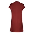 thumbnail image 4 of UPPADA Robe Midi d'Été pour Femme à Manches Courtes, à Volants, Imprimé Floral, Robe Soleil à Col en V Profond, Taille Haute, Courte et Fluide, Robe Maxi, Décontractée, Vacances, Robes Soleil, Robe Soleil Grande Taille Rouge, G, 4 of 6