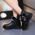thumbnail image 2 of Kcodviy Children Shoes Thick Heel Riding Boots Size 1 Short Boots Warm Leather Rubber Boots Kids Girls Boots Baby Bow Cute Kids Mid Calf Boots Shoes Warm Boots, 2 of 8