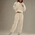 thumbnail image 3 of Pisexur Ensembles de Survêtement pour Femmes 2 Pcs Ensembles Mode Décontracté Chandail à Col Rond et Pantalon de Survêtement Ensembles de Jogging Amples Confortables Tenues d'Automne pour Femmes Manches Longues Couleur Unie Tenues de Voyage Vacances, 3 of 8