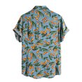 thumbnail image 2 of Leutsin Men Short-Sleeved Printed Color Buttons Cardigan Casual Shirt Tops, 2 of 3