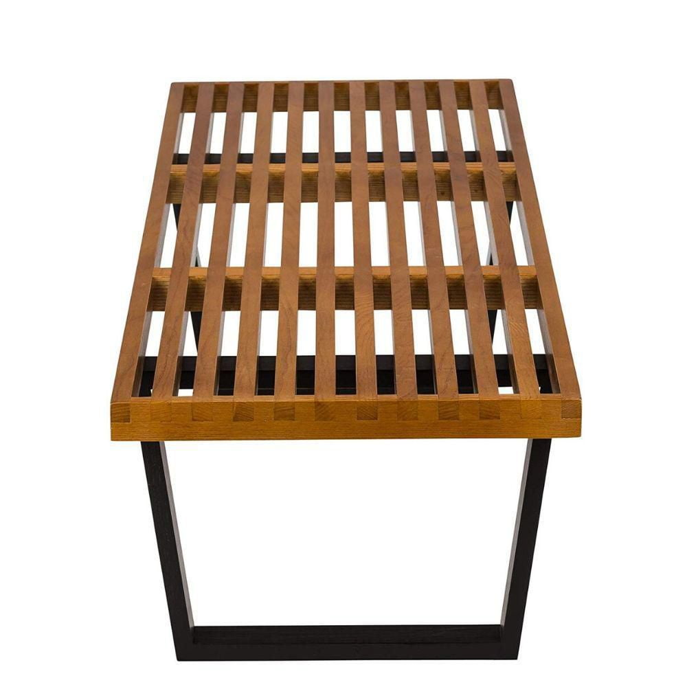 Modern Manufactured Wood Bench In Walnut, Minimalist Luxury Wood Bench  Living Room Longe