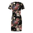 thumbnail image 4 of Fshaion Robe d'Été pour Femmes 2024 Grande Taille Décontractée Col Rond Bretelles Manches Courtes Imprimé Floral Robe Ample avec Poche Liquidation à Moins de 10!, 4 of 7