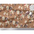 thumbnail image 2 of Soimoi Polyester Crepe Fabric Floral & Owl Cartoon Print Fabric by Yard 52 Inch Wide, 2 of 3