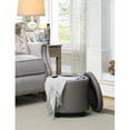 thumbnail image 4 of Designs4Comfort Round Accent Storage Ottoman in Gray Faux Leather Fabric, 4 of 10