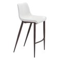 thumbnail image 1 of ZUO Chaise de Bar Magnus (Lot de 2) Blanc & Noyer, 1 of 6