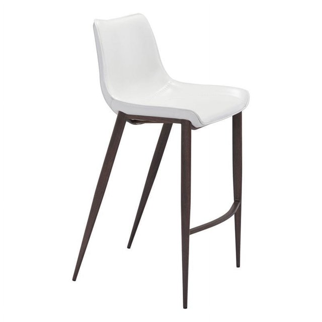 ZUO Chaise de Bar Magnus (Lot de 2) Blanc & Noyer