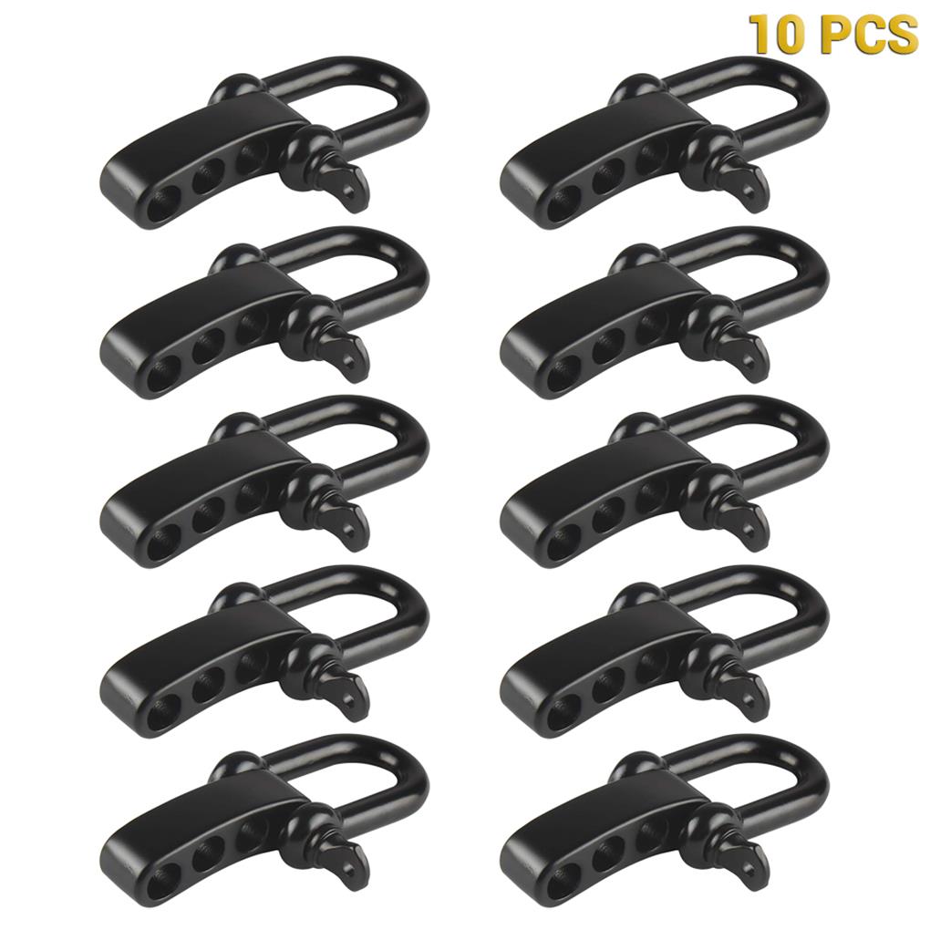 ruzhgo 10PCS Alliage U en Forme de Boucle d'Anse avec 4 Trous pour Boucles Réglables pour Bracelets de Survie