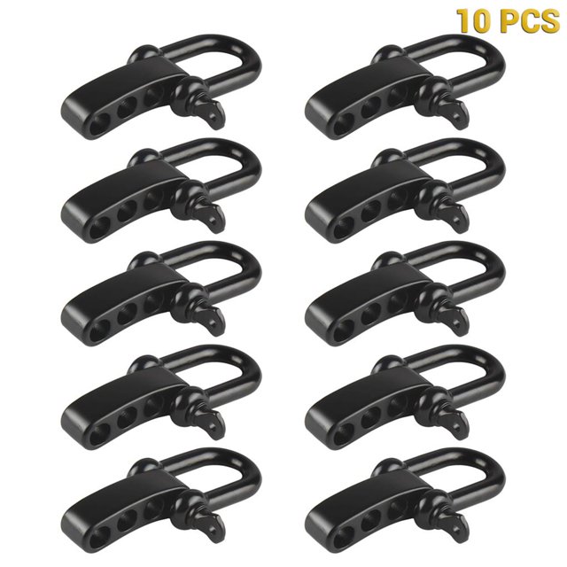 ruzhgo 10PCS Alliage U en Forme de Boucle d'Anse avec 4 Trous pour Boucles Réglables pour Bracelets de Survie