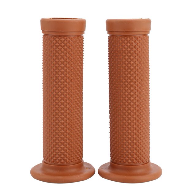 2Pcs 22mm Universal Vintage Motorcycle Handlebar Grips Star Decor Handle Bar Ends(Yellow Brown)
